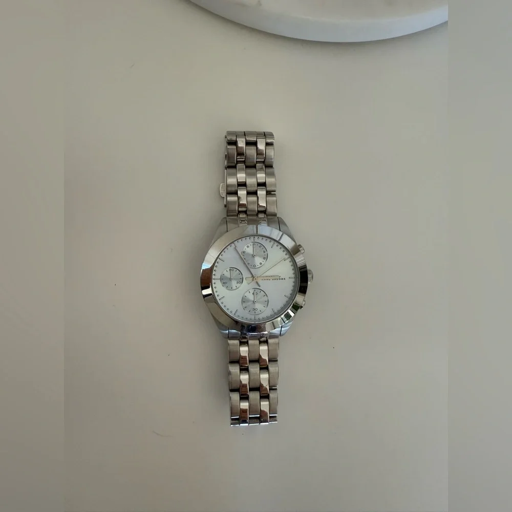 Marc Jacobs Peeker Chronograph Silver Dial Silver Steel